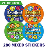 Excellent Attendance Stickers Value Pack (280 Stickers - 37mm)