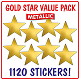 1120 Metallic Gold Star Stickers - 20mm