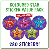 280 Holographic Star Stickers - 20mm