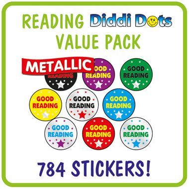 784 Metallic Good Reading Stickers - 10mm