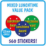 Lunchtime Award Stickers Value Pack (560 Stickers - 25mm)