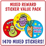 Mixed Reward Stickers (1470 Stickers - 25mm) Brainwaves