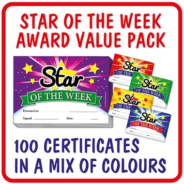 Star of the Week Certificates Value Pack  (100 Certificates - A5)