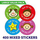 400 Ask Me Why Stickers - 32mm
