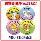 I Bumped My Head Stickers (400 Stickers - 32mm) Brainwaves