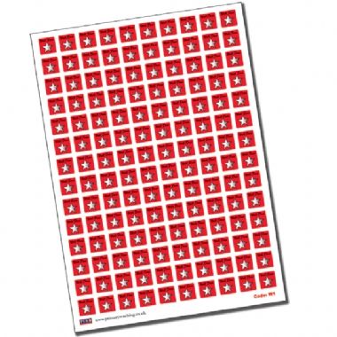 140 Metallic Well Done Star Stickers - Red - 16mm