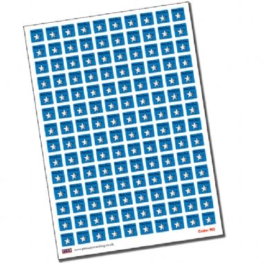 140 Metallic Well Done Star Stickers - Blue - 16mm