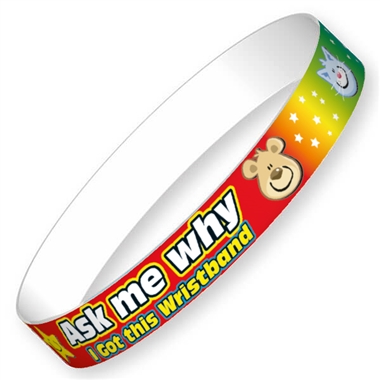 Ask Me Why Rainbow Wristbands (10 Wristbands - 230mm x 18mm)