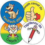 Welsh Phrase Stickers - Characters (35 Stickers - 37mm)
