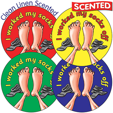 Scented Clean Linen Stickers - Socks & Feet (45 Stickers - 32mm)
