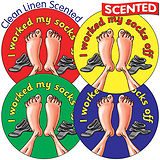 Scented Clean Linen Stickers - Socks & Feet (45 Stickers - 32mm)