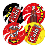 Scented Cola Stickers - Drinks (35 Stickers - 37mm)