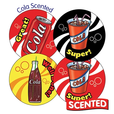 Scented Cola Stickers (20 Stickers - 32mm)