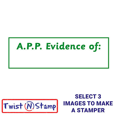 A.P.P. Evidence of: Twist N Stamp Stamper Brick - Green Ink (38mm x 15mm)