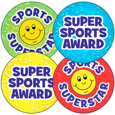 Holographic Sports Superstar Stickers (35 Stickers - 37mm)