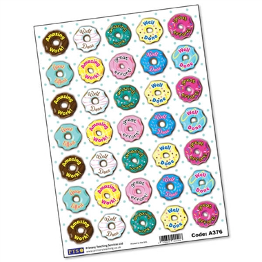 Doughnut Stickers - UNSCENTED VERSION (35 Stickers - 37mm)