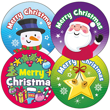 35 Merry Christmas Stickers - 37mm