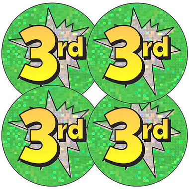 35 Holographic Third Stickers - 37mm
