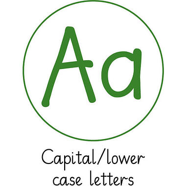 Aa Capital/Lower Case Letters Stamper - Pedagogs - Green - 25mm