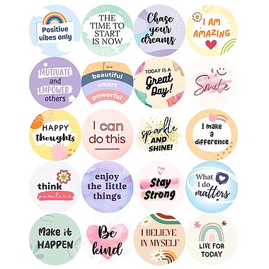 20 Positive Affirmation Stickers - 32mm