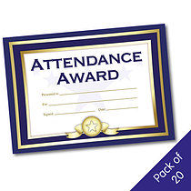 Attendance Award Certificate - Blue (20 Certificates - A5)