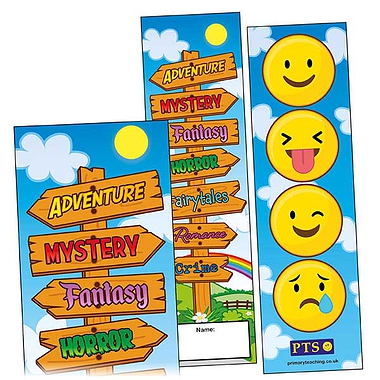 Book Signpost and Emoji Bookmarks (30 Bookmarks)