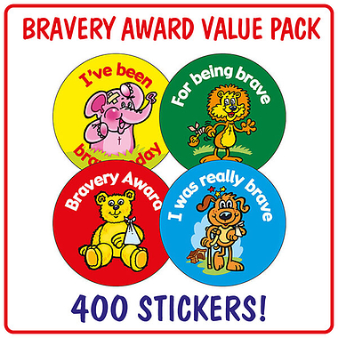 Bravery Award Stickers (400 Stickers - 32mm) Brainwaves