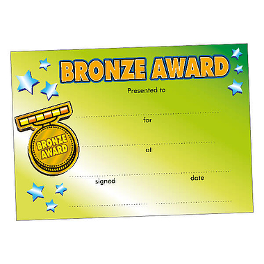 Bronze Award Certificates - Green (20 Certificates - A5) Brainwaves