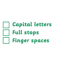 Capital Letters/Full Stops/Finger Spaces Stamper - Green - 38 x 15mm