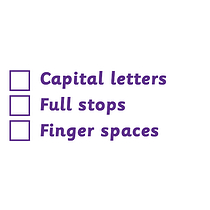 Capital Letters/Full Stops/Finger Spaces Stamper - Purple - 38 x 15mm