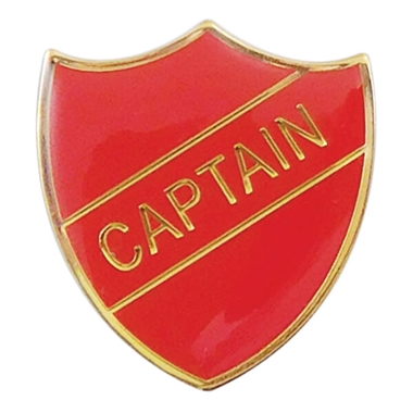 Captain Enamel Badge - Red (30mm x 26.4mm) 