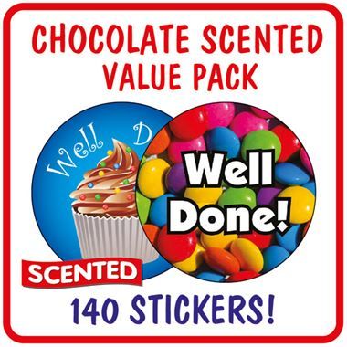 Chocolate Scented Stickers Value Pack (140 Stickers - 37mm)