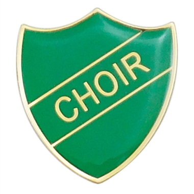 Choir Enamel Badge - Green (30mm x 26.4mm)