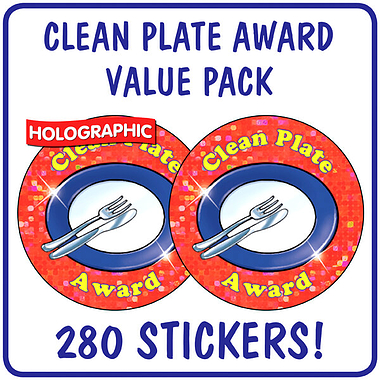 Clean Plate Award Stickers Value Pack (280 Stickers - 37mm)