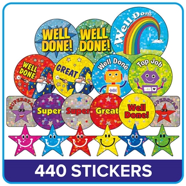 Holographic and Metallic Stickers Value Pack (440 Stickers)