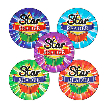 Holographic Star Reader Stickers (30 Stickers - 25mm)