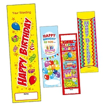 Design Your Own Bookmark - Happy Birthday (59mm x 210mm)