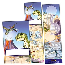 Dinosaur Scene Bookmarks (30 Bookmarks - 60mm x 210mm)