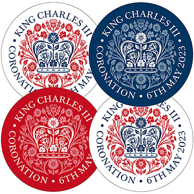 King Charles III Coronation Stickers (20 Stickers - 45mm)