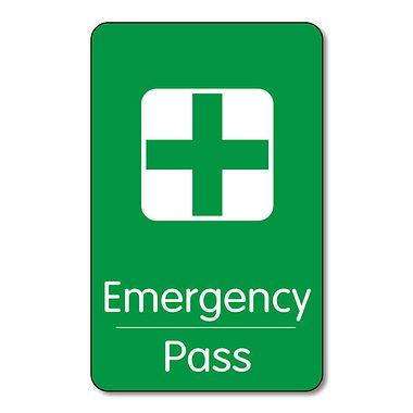 Emergency Pass - Plastic Class Pass (10 Wallet Size Cards)