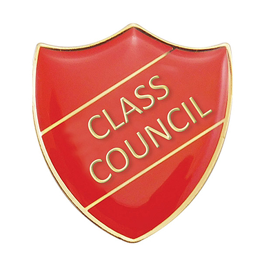 Enamel Class Council Shield Badge - Red - 30 x 26mm