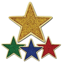 Enamel Glitter Star Badge - 25mm
