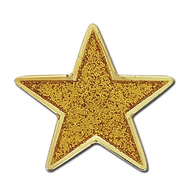 Enamel Glitter Star Badge - Yellow - 23mm
