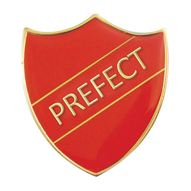 Enamel Prefect Shield Badge - Red