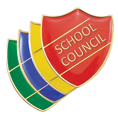 Enamel School Council Shield Badge - Butterfly Fastening