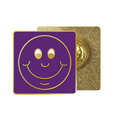 Enamel Smile Badge - Purple - 20mm