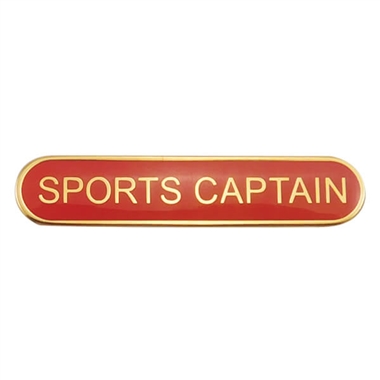 Enamel Sports Captain Bar Badge - Red - 45 x 9mm