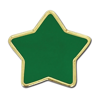 Enamel Star Badge - Green - 23mm
