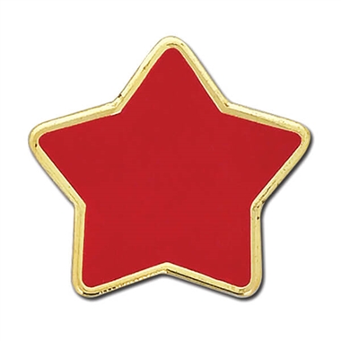 Enamel Star Badge - Red - 23mm