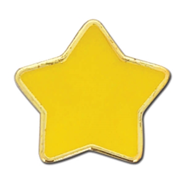 Enamel Star Badge - Yellow - 23mm